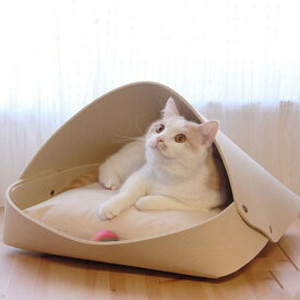 ベッド 室内用 猫ベッド ドーム型 猫ハウス フェルトポッド 通気性抜群 おしゃれ 丈夫 猫ハウス キャットハウス ネコベッド