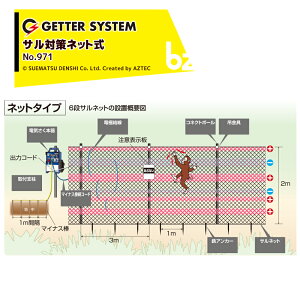 !!エントリーで最大100%ポイントバック!! 末松電子製作所 電気柵 資材 電柵 獣害用 6段サルネット 50mセット 約0.3反 No.971 電柵 獣害用 法人様限定