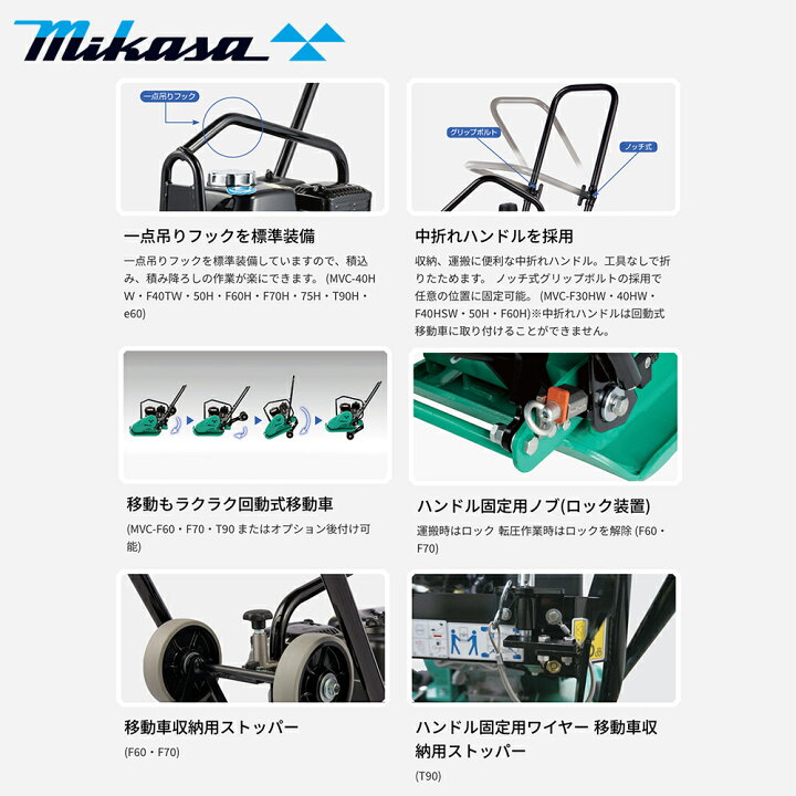 楽天市場】三笠産業 mikasa プレートコンパクター MVC-F60H ストレート 