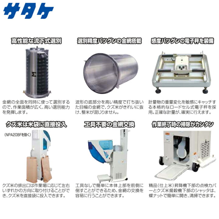 楽天市場】サタケ 選別計量機 ネオグレードパッカー NPA30BF 法人様 