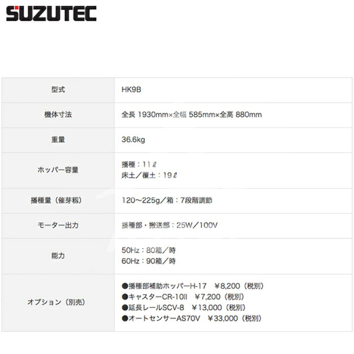 9581円 【予約】 スズテック SUZUTEC 延長レール SCV-8 播種機用オプション