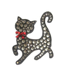 ブローチ マグネット 猫 Mサイズ キャット 動物 クリスマス X'mas 可愛い キラキラ 挟むだけ 強力 磁石 日本製 アクセサリー 雑貨 小物 大人可愛い お洒落 上品 NB038