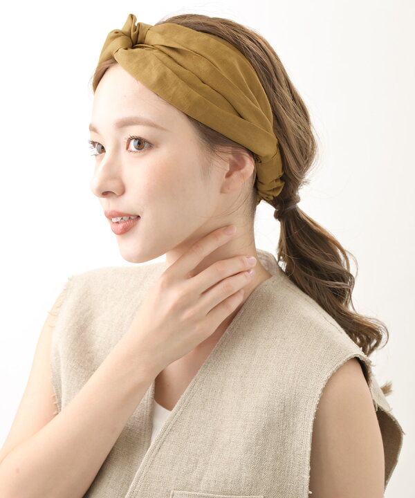 楽天市場】ヘアバンド リネン 麻 ヘアターバン ターバン風 ナチュラル 
