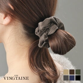 シュシュ スエード調 ベーシック カラー シンプル デイリー オフィス 秋冬 ヘアアクセサリー HS-108