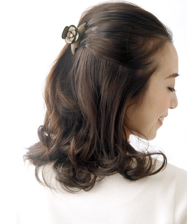 ヘアクリップ バンスクリップ カメリア ピンク 可愛い 21激安通販 ピンク