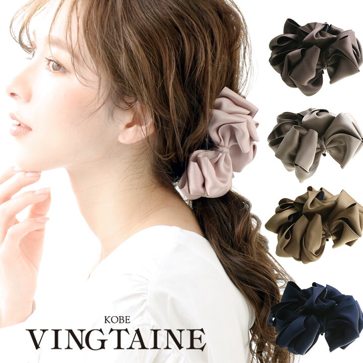 楽天市場 フリルリボンバンスクリップ 大きめ 可愛い ヘアクリップ 大人っぽい 上品 かわいい レディース ヘアアクセサリー H7367 ネコポス不可 神戸ヴァンテーヌ