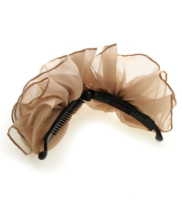 楽天市場 オーガンジーフリルバナナクリップ シアー リボン 大人っぽい 上品 エレガント かわいい レディース ヘアアクセサリー H7410 神戸ヴァンテーヌ