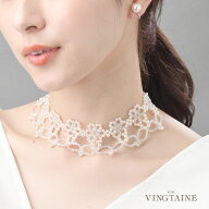 ＼50％OFF★SALE／パール チョーカー ネックレス レース風 大人 上品 アクセサリー 結婚式 二次会 入学式…