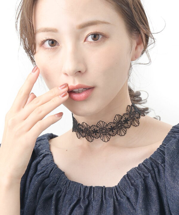 楽天市場】エレガントフラワーレースチョーカー ネックレス レース  