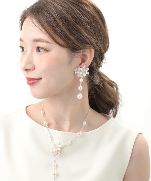 楽天市場】ブーケロングピアス イヤリング フラワー お花 結婚式 