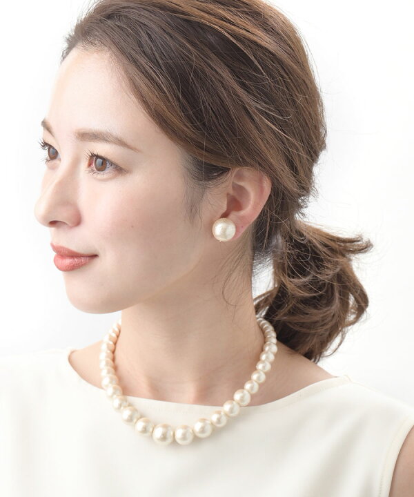 楽天市場】ピアス イヤリング 一粒 コットンパール 16mm 大人 