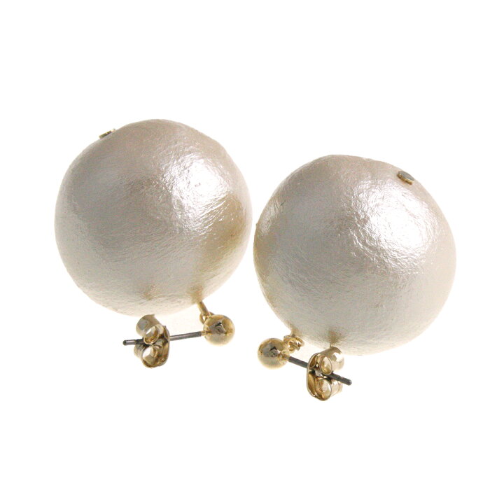 楽天市場】大粒コットンパールピアス イヤリング 25mm ネジバネ式 