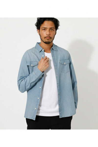 楽天市場 Loose Denim Shirt ルーズデニムシャツ Azul By Moussy アズール バイ マウジー メンズ トップス シャツ ブラウス Markdown Azul By Moussy