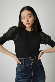 SHEER SLEEVE PUFF TOPS/シアースリーブパフトップス / AZUL BY MOUSSY/アズール バイ マウジー/レディース/トップス カットソー【MARKDOWN】