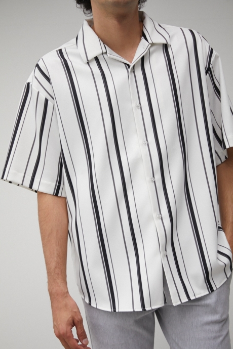 MULTI STRIPE CREPE WEAVE SHIRT マルチストライプクレープウィーブシャツ   AZUL BY MOUSSY アズール バイ マウジー メンズ トップス シャツ　ブラウス