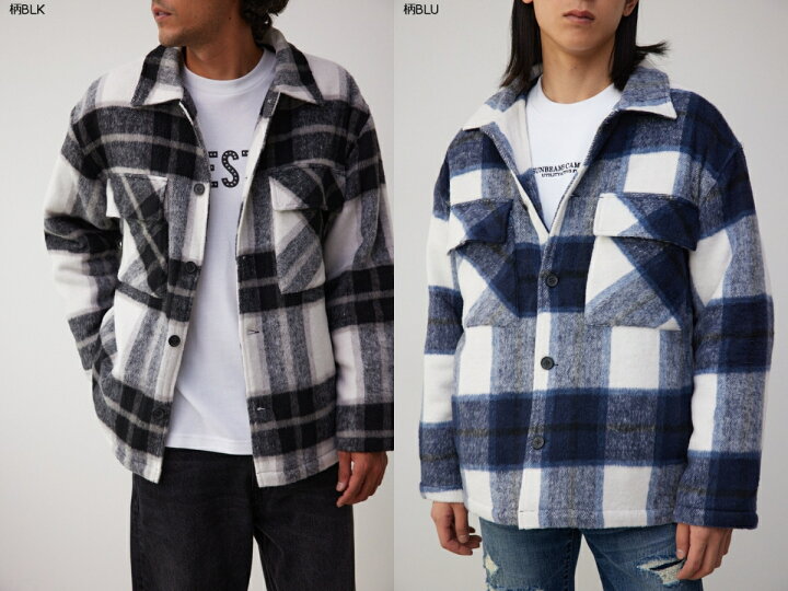 楽天市場】シャギーチェック中綿シャウター / AZUL BY MOUSSY/アズール