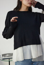 ラッフルレイヤード長袖ニットトップス / AZUL BY MOUSSY/アズール バイ マウジー/レディース/トップス ニット【MARKDOWN】