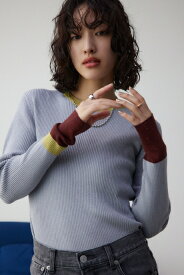 グリッターリブ長袖ニットトップス / AZUL BY MOUSSY/アズール バイ マウジー/レディース/トップス ニット【MARKDOWN】