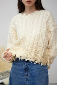 ダメージ箔グラデーションニットトップス / AZUL BY MOUSSY/アズール バイ マウジー/レディース/トップス ニット【MARKDOWN】