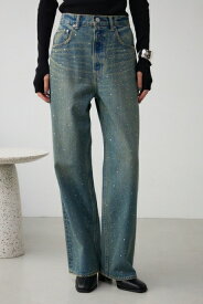 AZUL DENIM ラインストーンワイドデニム / AZUL BY MOUSSY/アズール バイ マウジー/レディース/ボトムス デニムパンツ