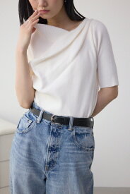 ドレープデザイン5分袖リブニット / AZUL BY MOUSSY/アズール バイ マウジー/レディース/トップス ニット