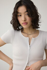 Wジップショートスリーブ配色リブプルオーバー / AZUL BY MOUSSY/アズール バイ マウジー/レディース/トップス カーディガン【MARKDOWN】