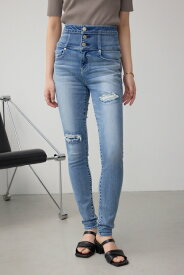 AZUL DENIM ハイウエストボタンリペアスキニー / AZUL BY MOUSSY/アズール バイ マウジー/レディース/ボトムス デニムパンツ