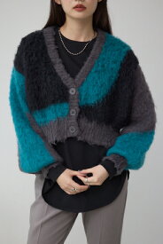 【堀田茜さん着用アイテム】ブロッキンググラデーションカーディガン / AZUL BY MOUSSY/アズール バイ マウジー/レディース/トップス カーディガン【MARKDOWN】