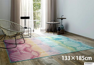 ディズニー ラグ プリンセス シェルフィッシュラグ 133×185 マット 耐熱 ナイロン アリエル スミノエ 遊び毛防止 カラフル グラデーション かわいい オシャレ シェル マリン 貝殻 140 200 130 185 1