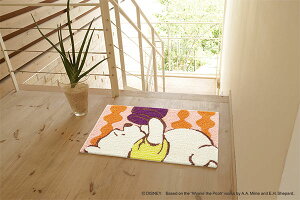 プーさん 玄関マット ピークマット 50×80 ディズニー 国産 日本製 マット 防ダニ 滑り止め スミノエ オレンジ