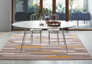 ラグ フレック 220×250 ダイニングラグ ストライプ スミノエ 撥水 滑り止め はっ水  グレー ブラック