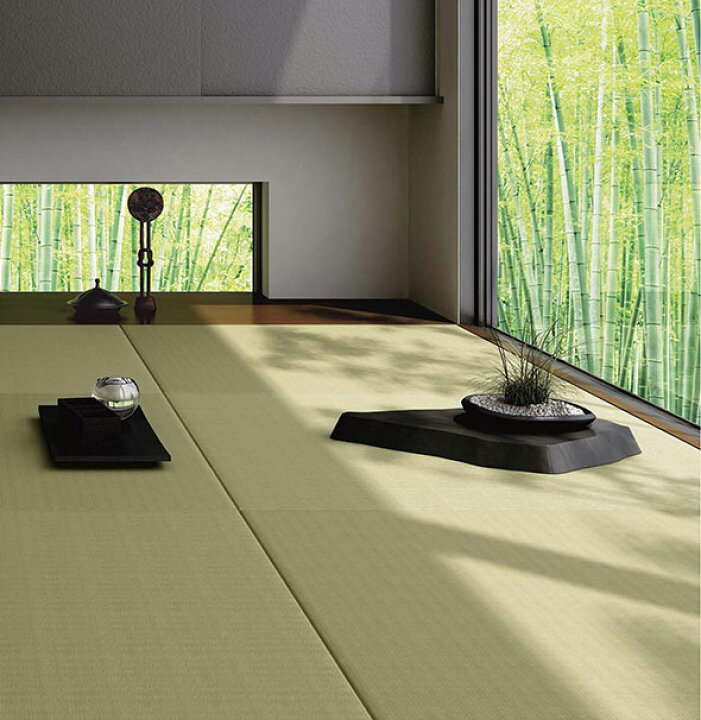 楽天市場】_置き畳 縁なし半畳 和紙畳 清流 1枚 81cm×81cm 厚さ4cm 縁 