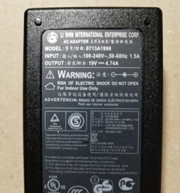 LI SHIN ユニットコム/マウスコンピューター用 0713A1990 19V4.74A 純正ACアダプター