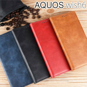 AQUOS wish6 �P�[�X �蒠 SH-52G SH-M36 �蒠�^�P�[�X �A���e�B�[�N �I�V���� ���U�[ �J�[�h���� ���U�[ ���� �V���v�� �k���� �E�B�b�V��6 �V���[�v