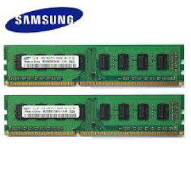 新品 サムソン/Samsung DIMM DDR3 SDRAM PC3-10600 4GB (2GBx2枚 ) PC3-10600U 240ピン DIMM デスクトップパソコン用メモリ 実装(2Rx8) 増設メモリ