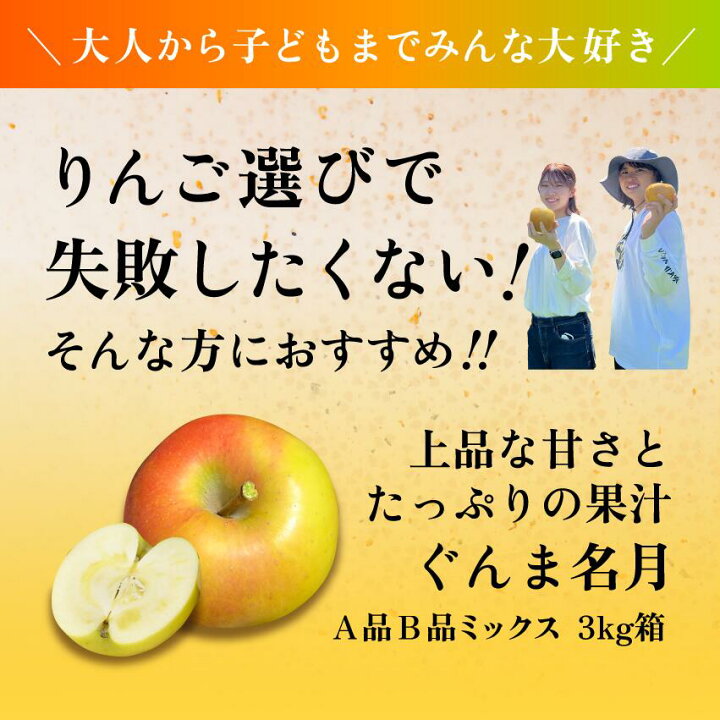 楽天市場】このりんごを嫌いな人はいますか？「ぐんま名月3キロ箱A品B 