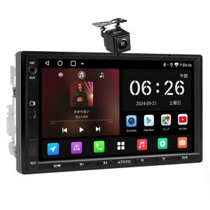 ATOTOZONE A5L Android �f�B�X�v���C�I�[�f�B�I2DIN�A7�C���`�A���h���C�h�i�r�AWi-Fi/Bluetooth/USB �e�U�����O�ACarPlay&Android Auto���C�����X�E�L���A����24 EQ