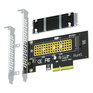 GLOTRENDS PA09-HS M.2 PCIe NVMe 4.0/3.0 �ϊ��A�_�v�^�[�AM.2�q�[�g�V���N(3mm����)�t���AM.2�p PCI-express 4.0/3.0 x4�ϊ��{�[�h�AM.2 �X���b�g�AM.2 PCIE