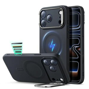 ESR iPhone 17 Pro Max �P�[�X �B���X�^���h �f�U�C���A���[�h��� 3�{�ČRMIL�K�i �J�����{�^���t�� �\�t�g�f�� �u���b�N