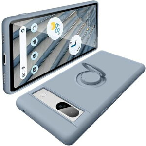 Google Pixel 7a �P�[�X �����O�t �s�N�Z��7a �X�}�z�P�[�X �}�b�g�� �t�̃V���R�� �ϏՌ� �����Y�ی� �\�t�g �X�^���h�@�\�t�� 360��]�ԍڃz���_�[ (�O���[)
