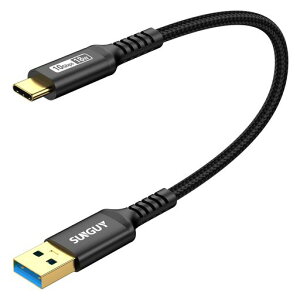 SUNGUY USB Type C �P�[�u�� 0.3M USB3.1 Gen2 10Gbps�f�[�^�]�� �^�C�v c �����[�d USB-A to USB-C �Z�� 30cm �����b�L�R�l�N�^ Android Auto�Ή� �i�C�����҂� ���ϋv��