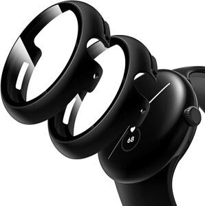 Google Pixel Watch3(2024)45mm�p �P�[�X �ی� �K���X�t�B���� ��̌^ PC+TPE�ގ� ��d�\�� �S�ʕی� �����^ ���ϋv �����ȒP �ϏՌ� �w��h�~ ���h�~ �J�o�[ ��-2��