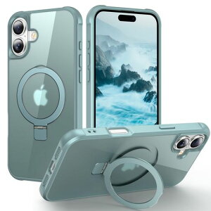 360�X�^���h iPhone 16 Plus �P�[�X MagSafe�Ή� �}�O�l�b�g���� ������ �A�C�t�H��16 �v���X �X�}�z�J�o�[ �B�������N�t�� 360°��]�X�^���h �X�g���b�v�z�[���t�� �J�����ی� �J�o�[ �ϏՌ� �y�c