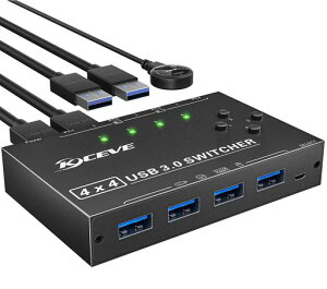 KCEVE USB�ؑ֊�3.0�A�؂�ւ��@4����4�o�� 5Gbps�����]���A�蓮�ؑ֊�PC4��p�AUSB�f�o�C�X�����L�A�}�E�X�A�L�[�{�[�h�A�X�L���i�[�A�v�����^�[�ȂǃT�|�[�g