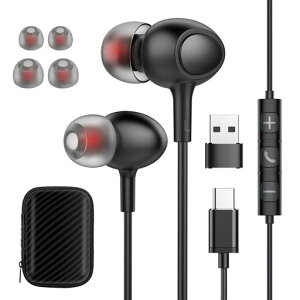 USB C�C���z���^�C�vC �C���z�� USB A �A�_�v�^ PC�Ή��̃u���b�N�w�b�h�z��, HiFi���� DAC�d�ቹ�C���z�� �}�C�N�t�� �L���w�b�h�z���ݑ�Ζ�/��c/Android�X�}�[�g�t�H�� �ȂǑΉ�