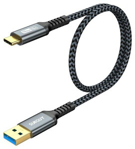 SUNGUY USB Type C �P�[�u�� 0.6M USB3.1 Gen2 10Gbps �f�[�^�]�� �^�C�vc �����[�d USB-A to USB-C �����b�L�R�l�N�^ Android Auto�Ή� �i�C�����҂� ���ϋv��
