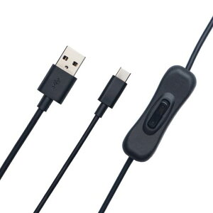 OBSBOT �d��ON/OFF�X�C�b�`�t�� USB �^�C�vC�P�[�u�� 1.5m USB A�I�X/Type-C�I�X �f�[�^�]���p�E���d�p USB2.0 �V�[�\�[�X�C�b�` ���b�J�[�X�C�b�` �A�N�Z�T���[ �u���b�N