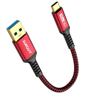 SUNGUY USB Type C �P�[�u�� 0.15M USB3.1 Gen2 10Gbps�f�[�^�]�� �^�C�v c �����[�d USB-A to USB-C �Z�� 15cm �����b�L�R�l�N�^ Android Auto�Ή� �i�C�����҂� ���ϋv��