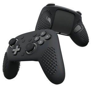 PlayVital Switch2 Pro�Ή� �V���R�����O���b�v�J�o�[ 3D���̉��H ����~�ߎd�l �w�ʃ{�^��&�T���X�e�B�b�N�L���b�v&�X�e�b�J�[�t�� �y�u���b�N�z