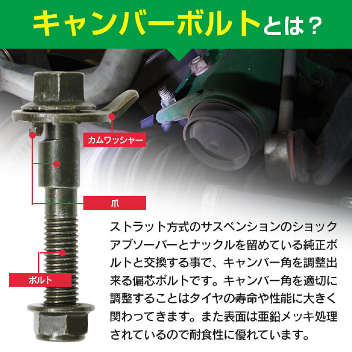 楽天市場】キャンバーボルト M12 ハイゼットカーゴ S321V 2WD フロント ±1.75° 亜鉛メッキ処理 2本セット【送料無料】 : アズーリプロデュース 楽天市場】キャンバーボルト M12 ハイゼットカーゴ S321V 2WD フロント ±1.75° 亜鉛メッキ処理 2本セット【送料無料】 : アズーリプロデュース